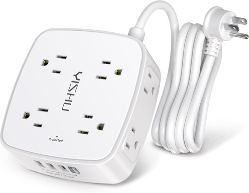 6ft power strip surge - power,