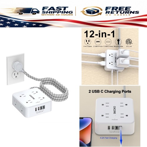 Surge protector power strip - protector, 8